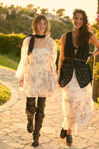 Gossamer Garden Floral Organza Tiered Maxi Skirt - ShopPromesa