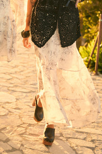 Gossamer Garden Floral Organza Tiered Maxi Skirt - ShopPromesa