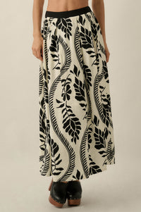Jungle Cruise Tropical-Print Pleated Wrap Maxi Skirt - ShopPromesa
