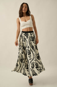 Jungle Cruise Tropical-Print Pleated Wrap Maxi Skirt - ShopPromesa