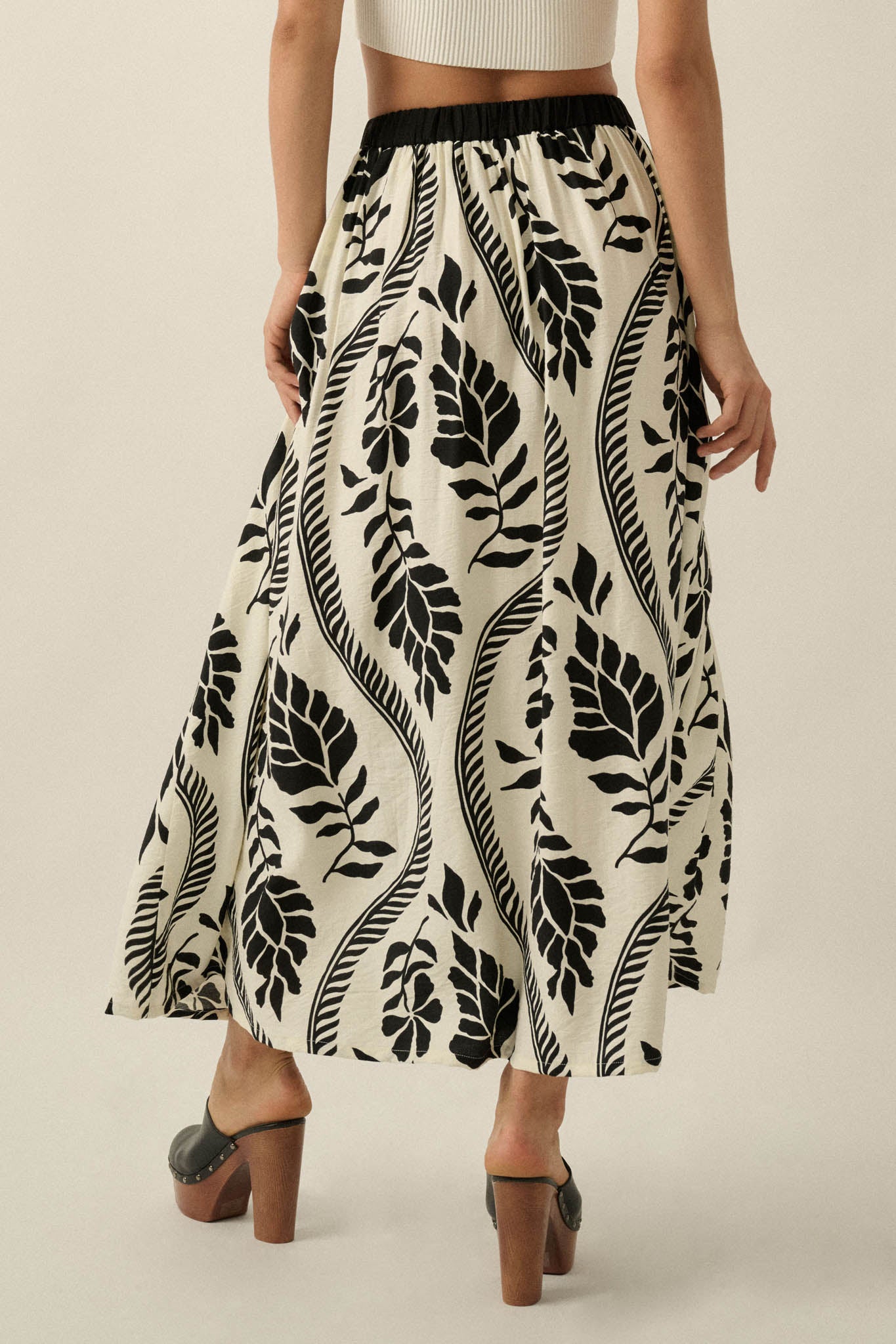 Jungle Cruise Tropical-Print Pleated Wrap Maxi Skirt - ShopPromesa