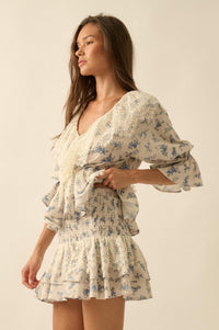 Beautiful Day Floral Drop-Waist Ruffle Mini Skirt - ShopPromesa