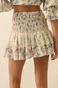Beautiful Day Floral Drop-Waist Ruffle Mini Skirt - ShopPromesa