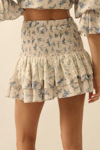 Beautiful Day Floral Drop-Waist Ruffle Mini Skirt - ShopPromesa