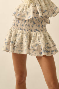 Beautiful Day Floral Drop-Waist Ruffle Mini Skirt - ShopPromesa