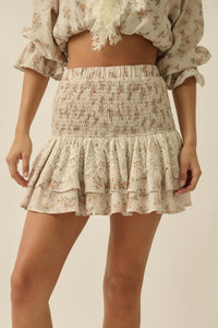 Beautiful Day Floral Drop-Waist Ruffle Mini Skirt - ShopPromesa