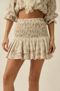 Beautiful Day Floral Drop-Waist Ruffle Mini Skirt - ShopPromesa