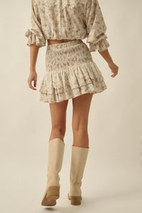 Beautiful Day Floral Drop-Waist Ruffle Mini Skirt - ShopPromesa