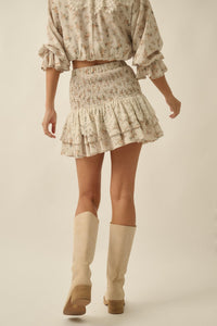 Beautiful Day Floral Drop-Waist Ruffle Mini Skirt - ShopPromesa