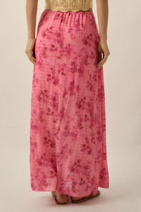 Blooming Meadow Striped Floral Chiffon Maxi Skirt - ShopPromesa