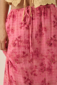 Blooming Meadow Striped Floral Chiffon Maxi Skirt - ShopPromesa