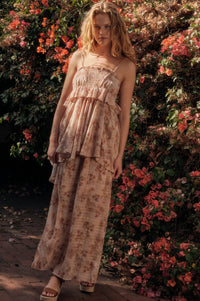 Blooming Meadow Striped Floral Chiffon Maxi Skirt - ShopPromesa