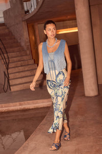 Celestial Blooms Floral Bias-Cut Satin Maxi Skirt - ShopPromesa