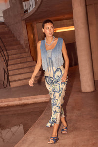 Celestial Blooms Floral Bias-Cut Satin Maxi Skirt - ShopPromesa