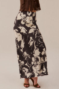 Charm and Grace Floral Satin Bias-Cut Maxi Skirt - ShopPromesa