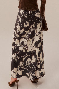 Charm and Grace Floral Satin Bias-Cut Maxi Skirt - ShopPromesa