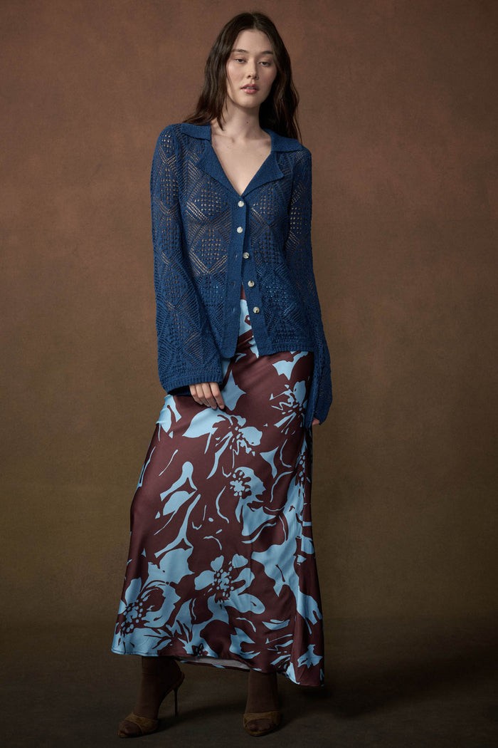 Charm and Grace Floral Satin Bias-Cut Maxi Skirt - ShopPromesa