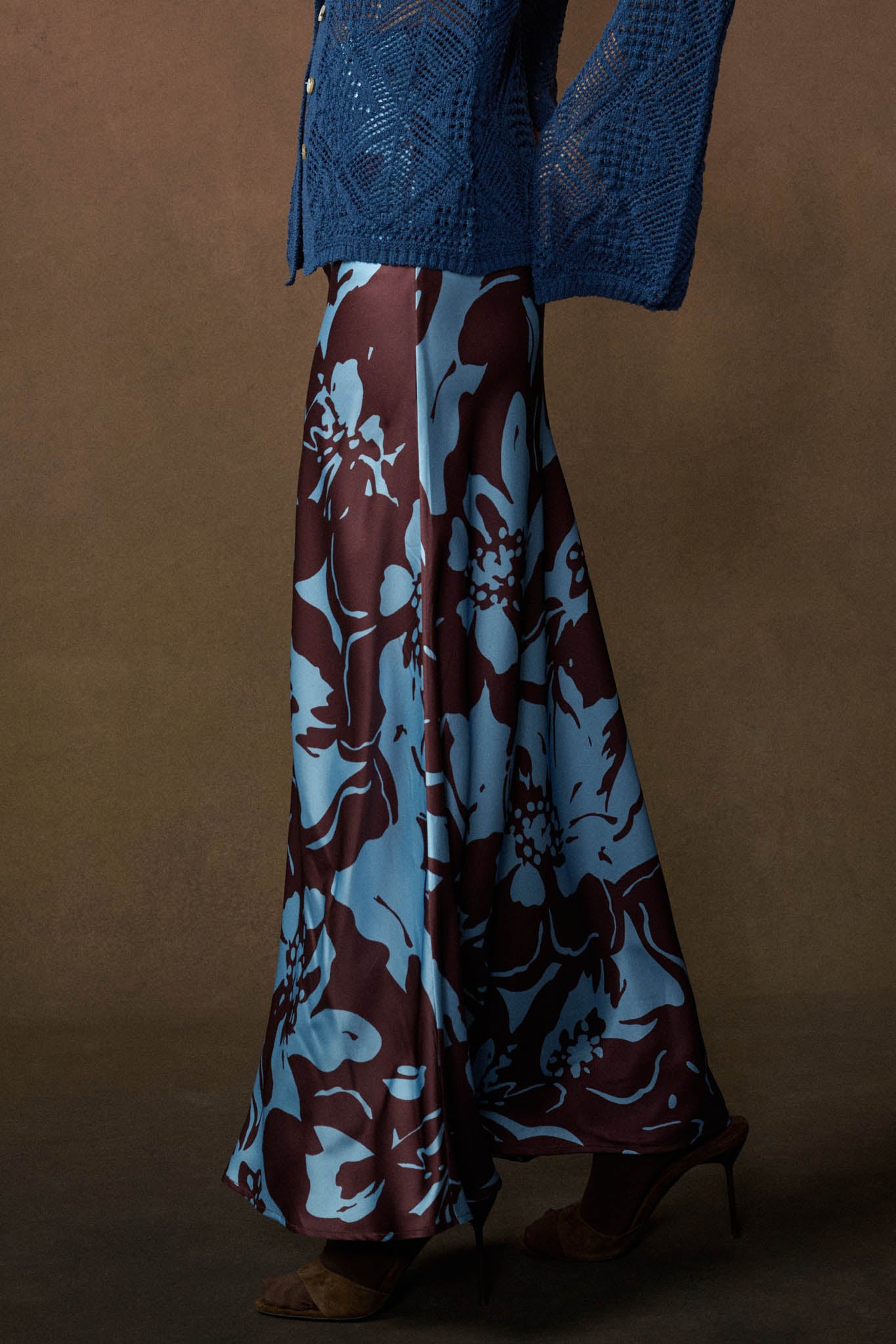 Charm and Grace Floral Satin Bias-Cut Maxi Skirt - ShopPromesa