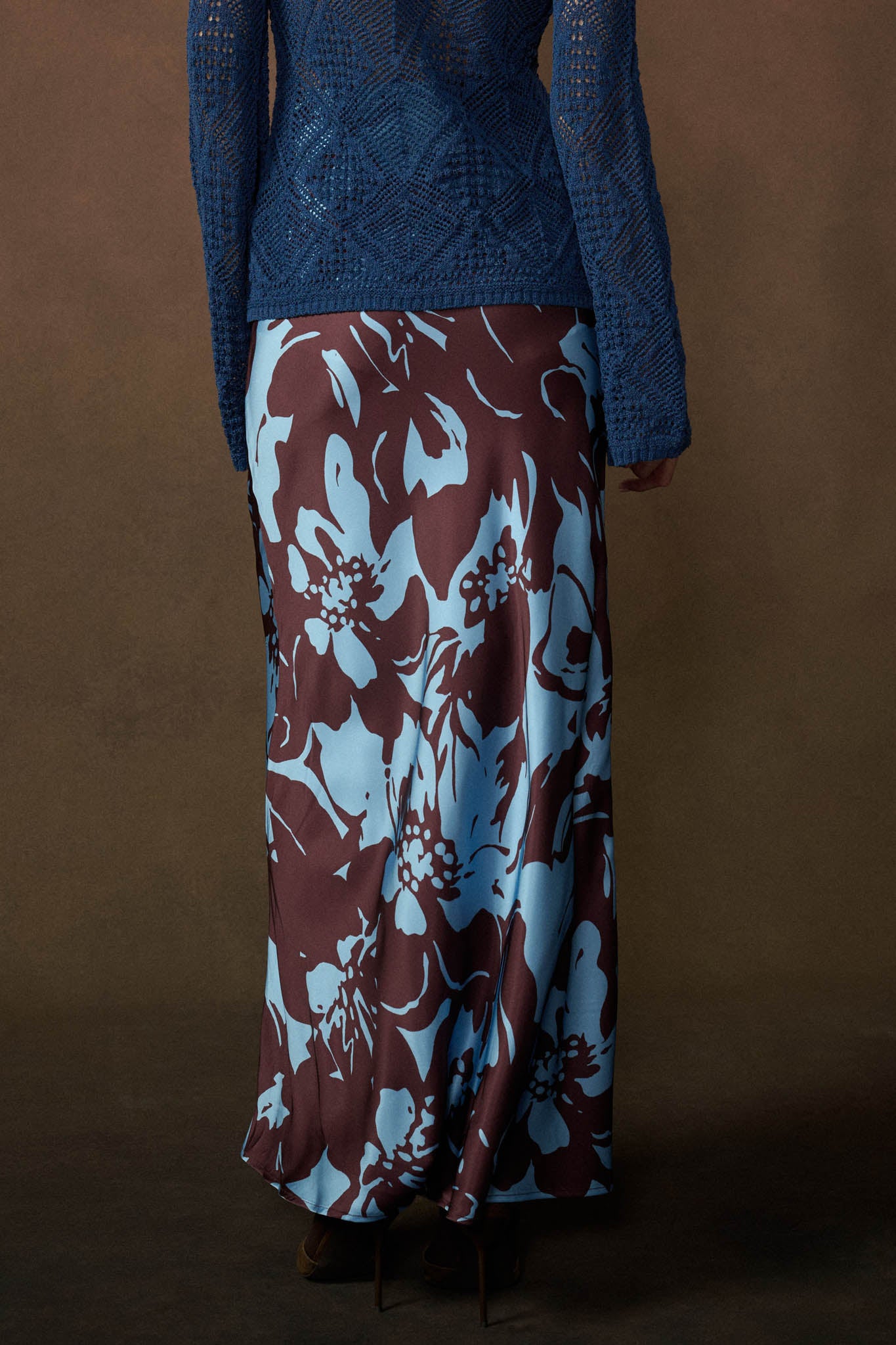 Charm and Grace Floral Satin Bias-Cut Maxi Skirt - ShopPromesa