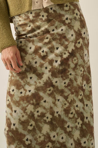Morning Haze Floral Mesh Lettuce-Edge Maxi Skirt - ShopPromesa