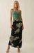 Moonlit Roses Floral Satin Twist-Front Maxi Skirt - ShopPromesa