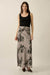 Moonlit Roses Floral Satin Twist-Front Maxi Skirt - ShopPromesa