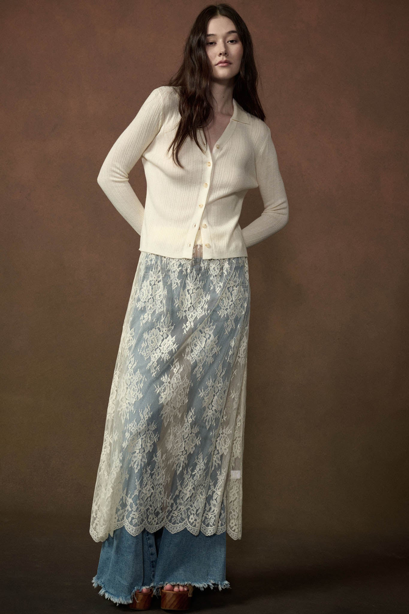 Delicate Beauty Sheer Floral Lace Layering Midi Skirt - ShopPromesa