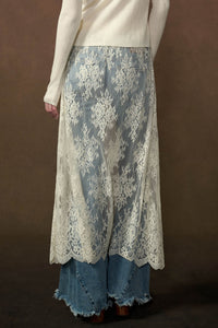 Delicate Beauty Sheer Floral Lace Layering Midi Skirt - ShopPromesa