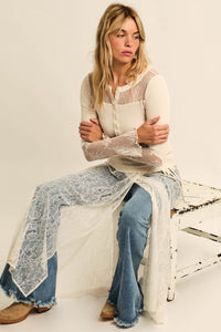 Gossamer Breeze Sheer Floral Lace Wrap Midi Skirt - ShopPromesa