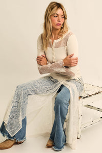 Gossamer Breeze Sheer Floral Lace Wrap Midi Skirt - ShopPromesa