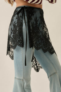 Sweet Nothings Sheer Floral Lace Wrap Mini Skirt - ShopPromesa