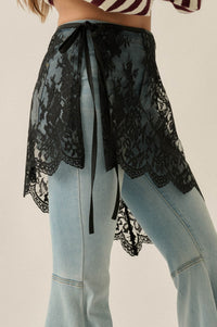 Sweet Nothings Sheer Floral Lace Wrap Mini Skirt - ShopPromesa