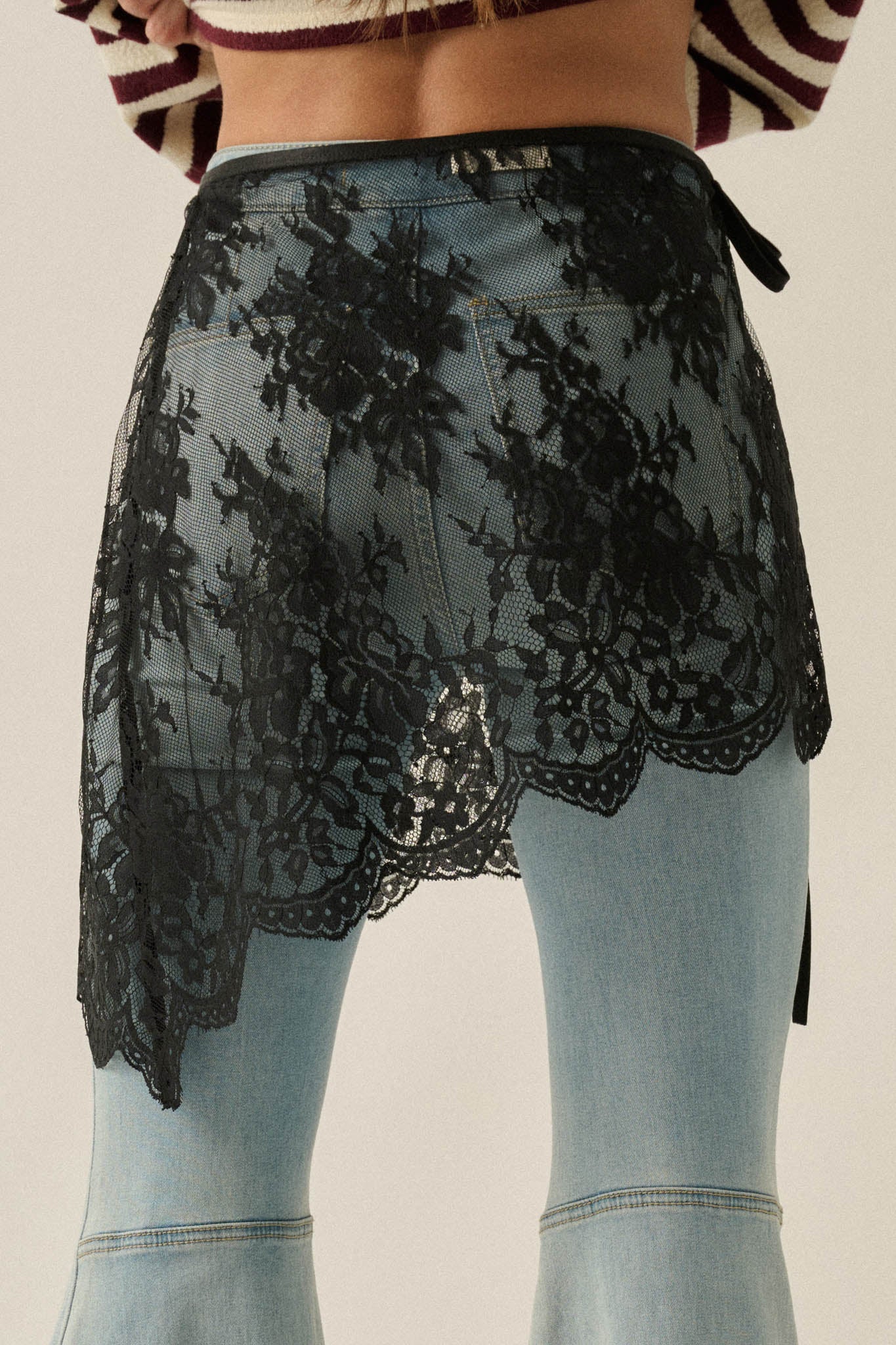 Sweet Nothings Sheer Floral Lace Wrap Mini Skirt - ShopPromesa