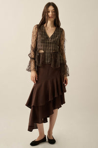 Anything for Love Asymmetrical Tiered Ruffle Skirt - ShopPromesa