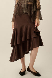 Anything for Love Asymmetrical Tiered Ruffle Skirt - ShopPromesa