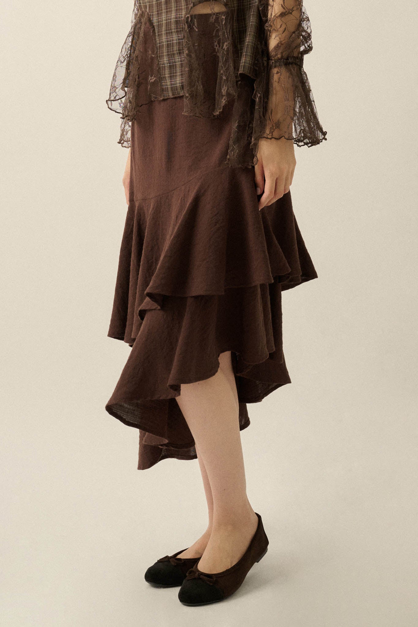 Anything for Love Asymmetrical Tiered Ruffle Skirt - ShopPromesa