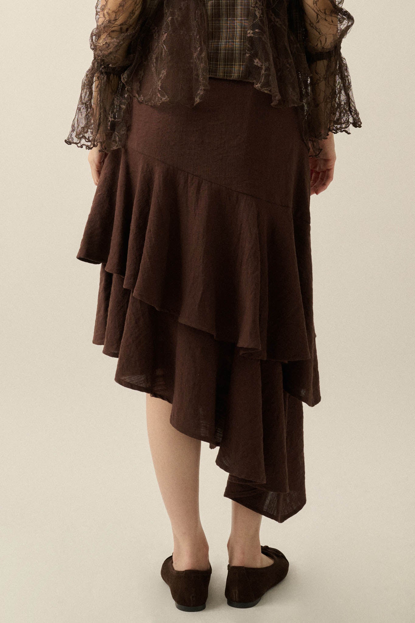 Anything for Love Asymmetrical Tiered Ruffle Skirt - ShopPromesa