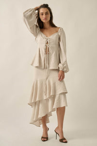 Anything for Love Asymmetrical Tiered Ruffle Skirt - ShopPromesa