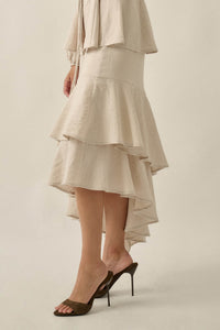 Anything for Love Asymmetrical Tiered Ruffle Skirt - ShopPromesa