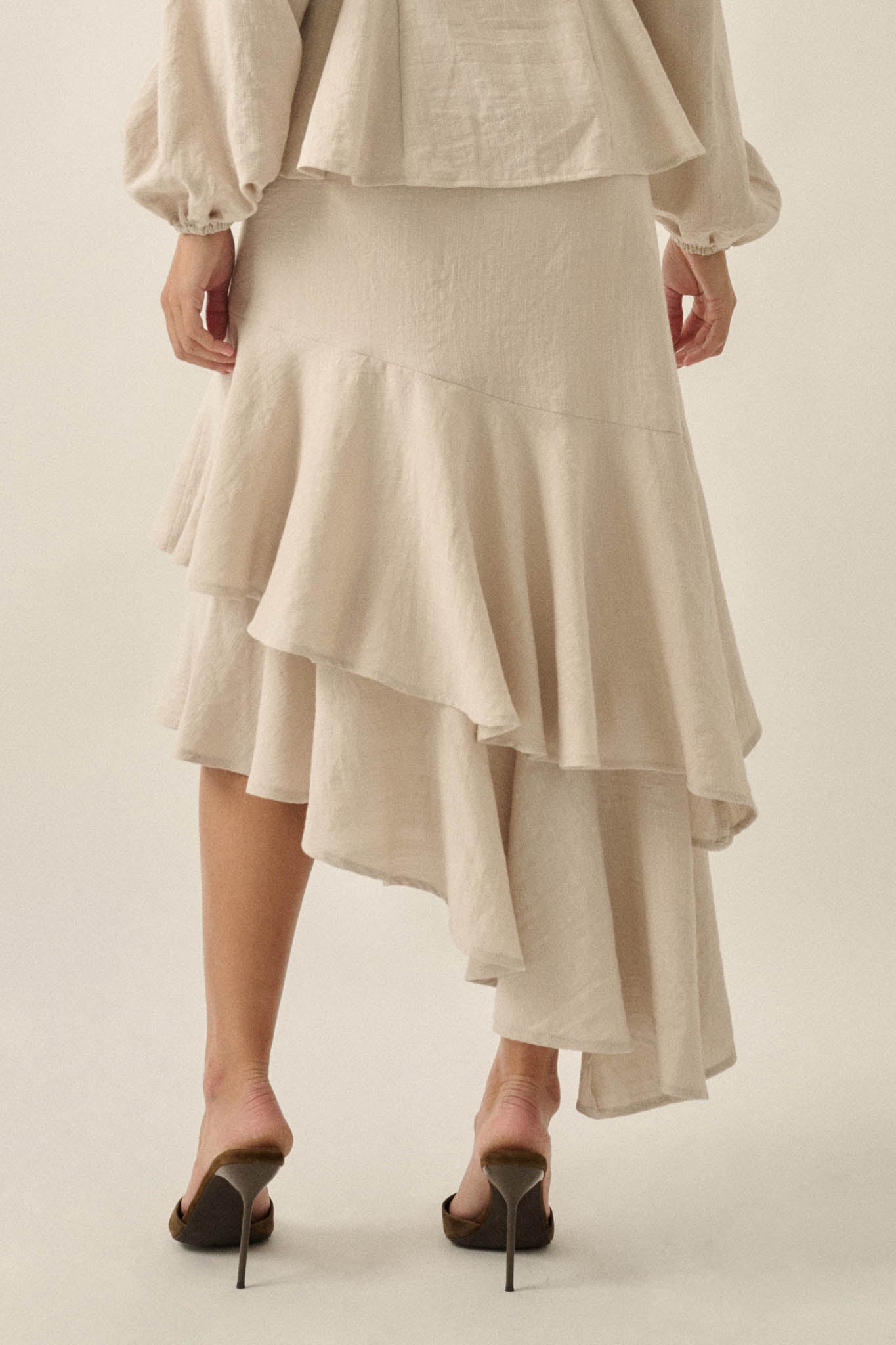 Anything for Love Asymmetrical Tiered Ruffle Skirt - ShopPromesa
