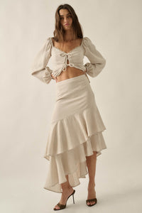 Anything for Love Asymmetrical Tiered Ruffle Skirt - ShopPromesa