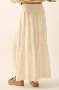 Billowing Breeze High-Low Tiered Ruffle Maxi Skirt - ShopPromesa