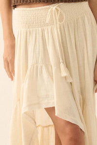 Billowing Breeze High-Low Tiered Ruffle Maxi Skirt - ShopPromesa