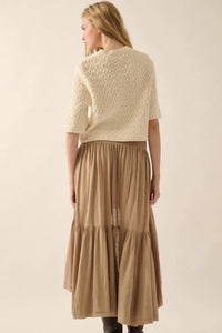 Billowing Breeze High-Low Tiered Ruffle Maxi Skirt - ShopPromesa