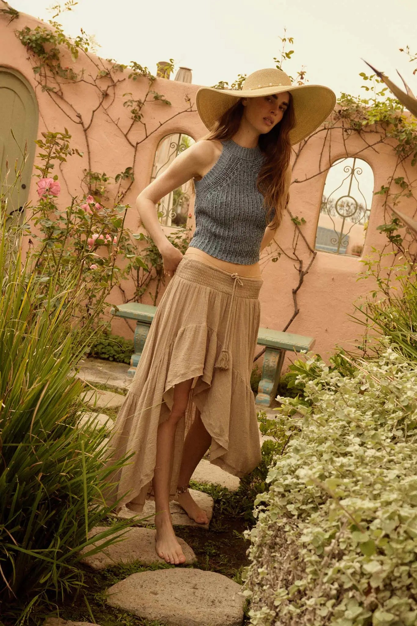 Billowing Breeze High-Low Tiered Ruffle Maxi Skirt