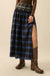 Checkered Past Belted Drop-Waist Plaid Maxi Skirt - ShopPromesa