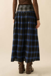 Checkered Past Belted Drop-Waist Plaid Maxi Skirt - ShopPromesa