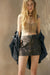 Road Rules Vegan Leather and Suede Mini Skirt - ShopPromesa