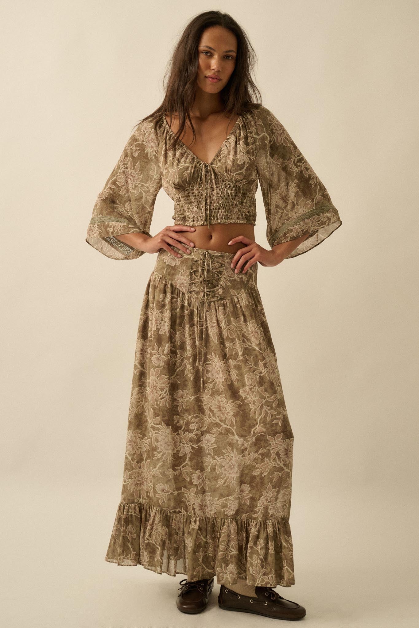 Well Beloved Floral Chiffon Drop-Waist Maxi Skirt - ShopPromesa