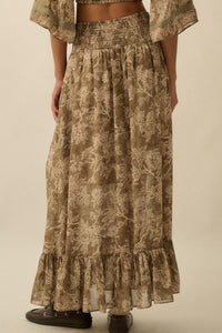 Well Beloved Floral Chiffon Drop-Waist Maxi Skirt - ShopPromesa